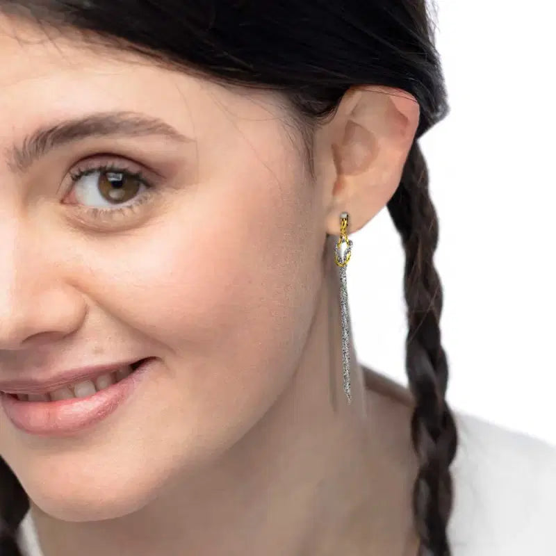 Orecchini pendenti con nodo catena snake e catena foxtail MARLU'