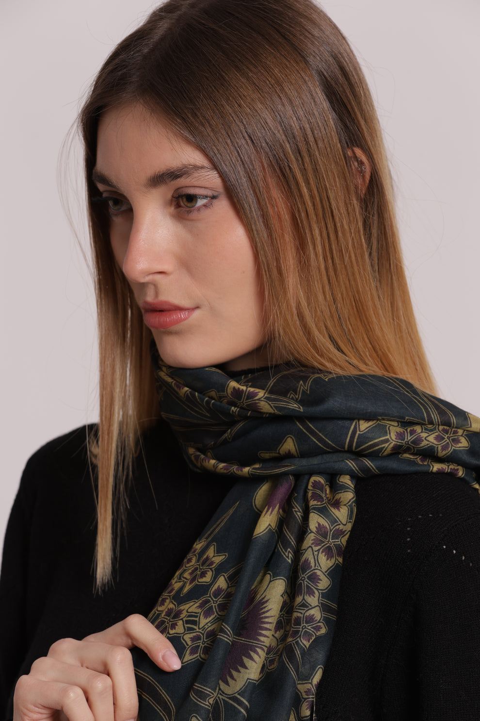 FOULARD STAMPA FLOREALE VINTAGE (180X80 cm) MIMI-MUA
