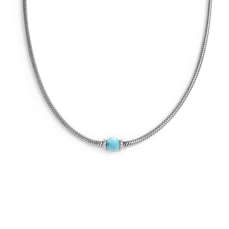 Collana catena snake con sfera centrale Marlù