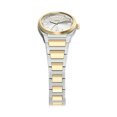 Orologio Everett 27 mm a tre sfere con bracciale in acciaio bicolore Fossil