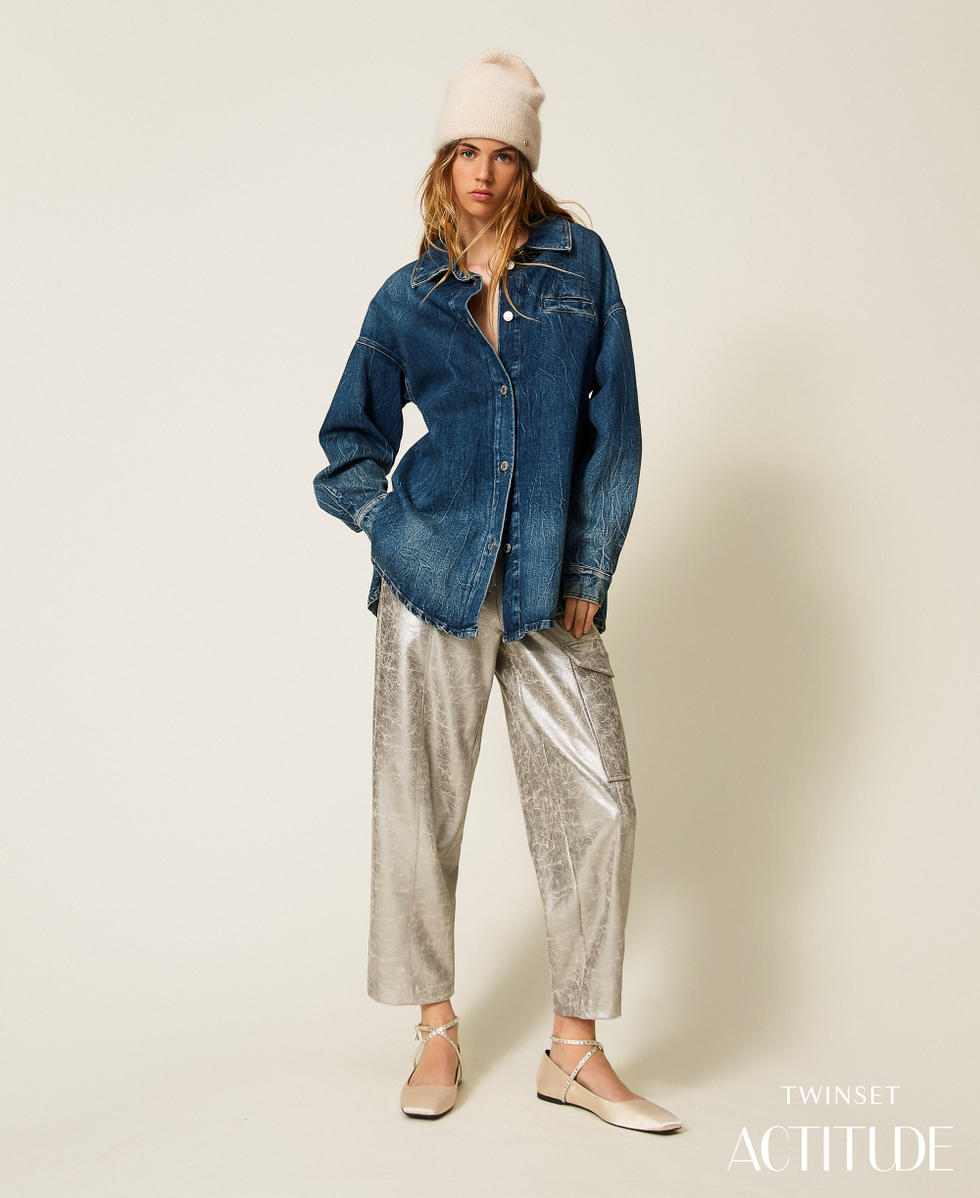 Pantaloni effetto pelle craquelé Twinset