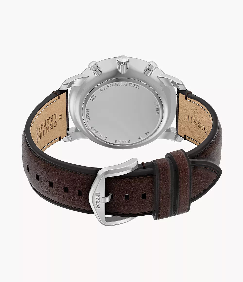 Cronografo Neutra 44 mm con cinturino in pelle marrone Fossil