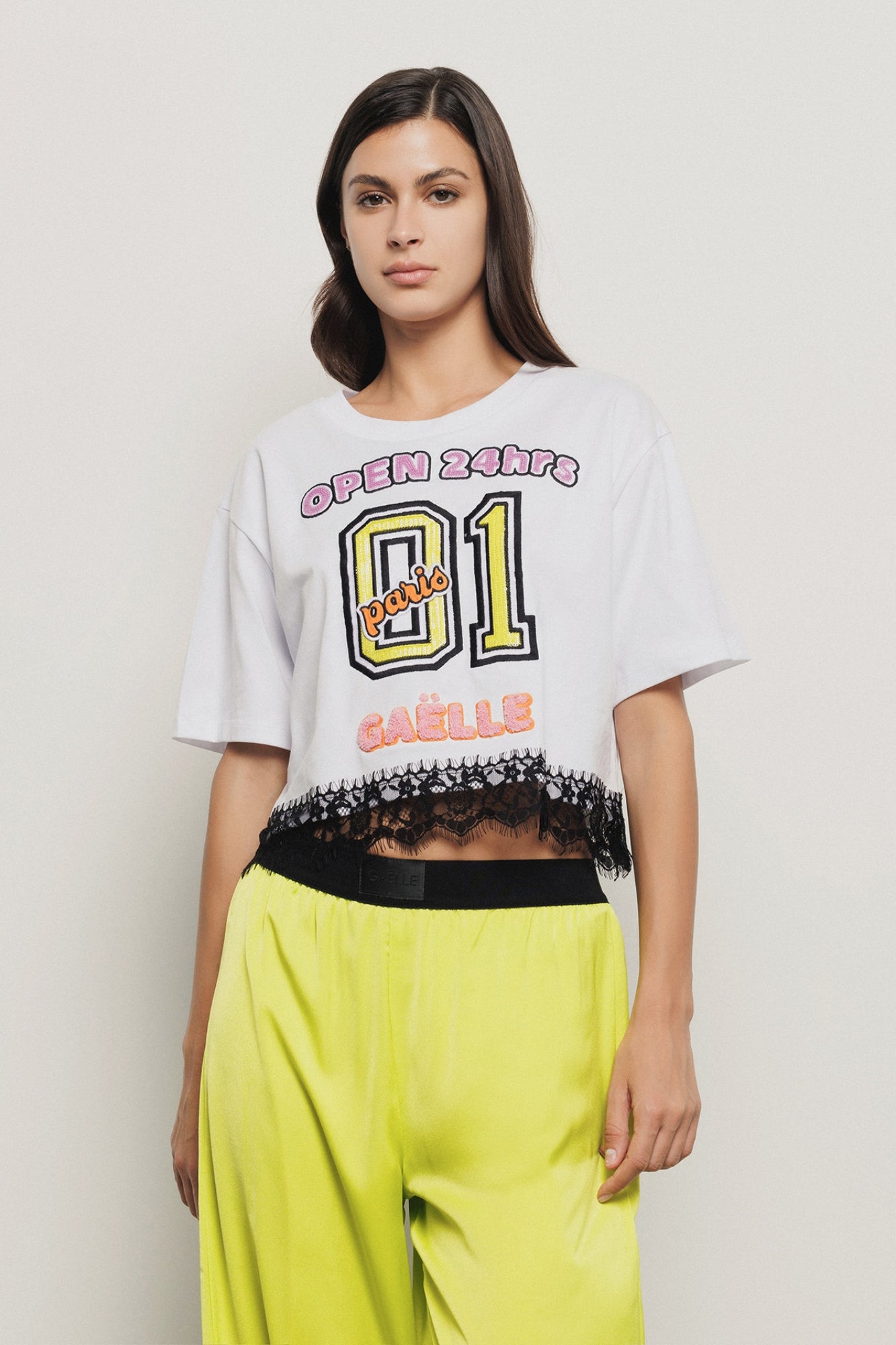 T shirt crop paricollo Gaëlle Paris