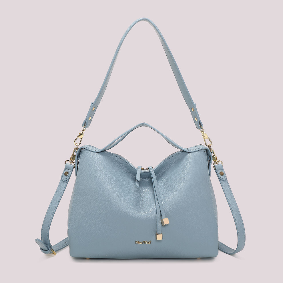 BORSA A SPALLA CON TIRA ZIP CON DETTAGLIO QUADRATO MIMI-MUA