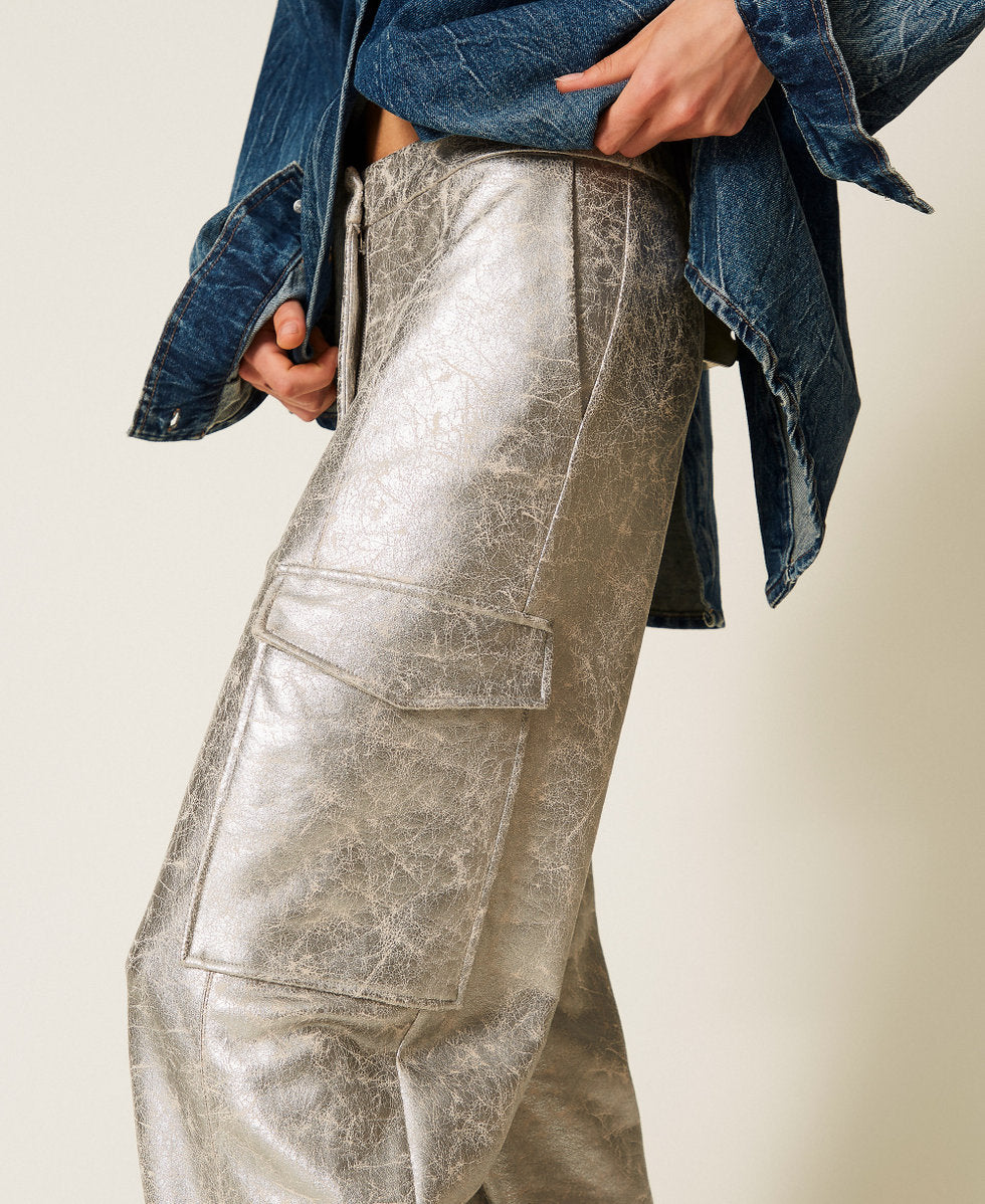 Pantaloni effetto pelle craquelé Twinset
