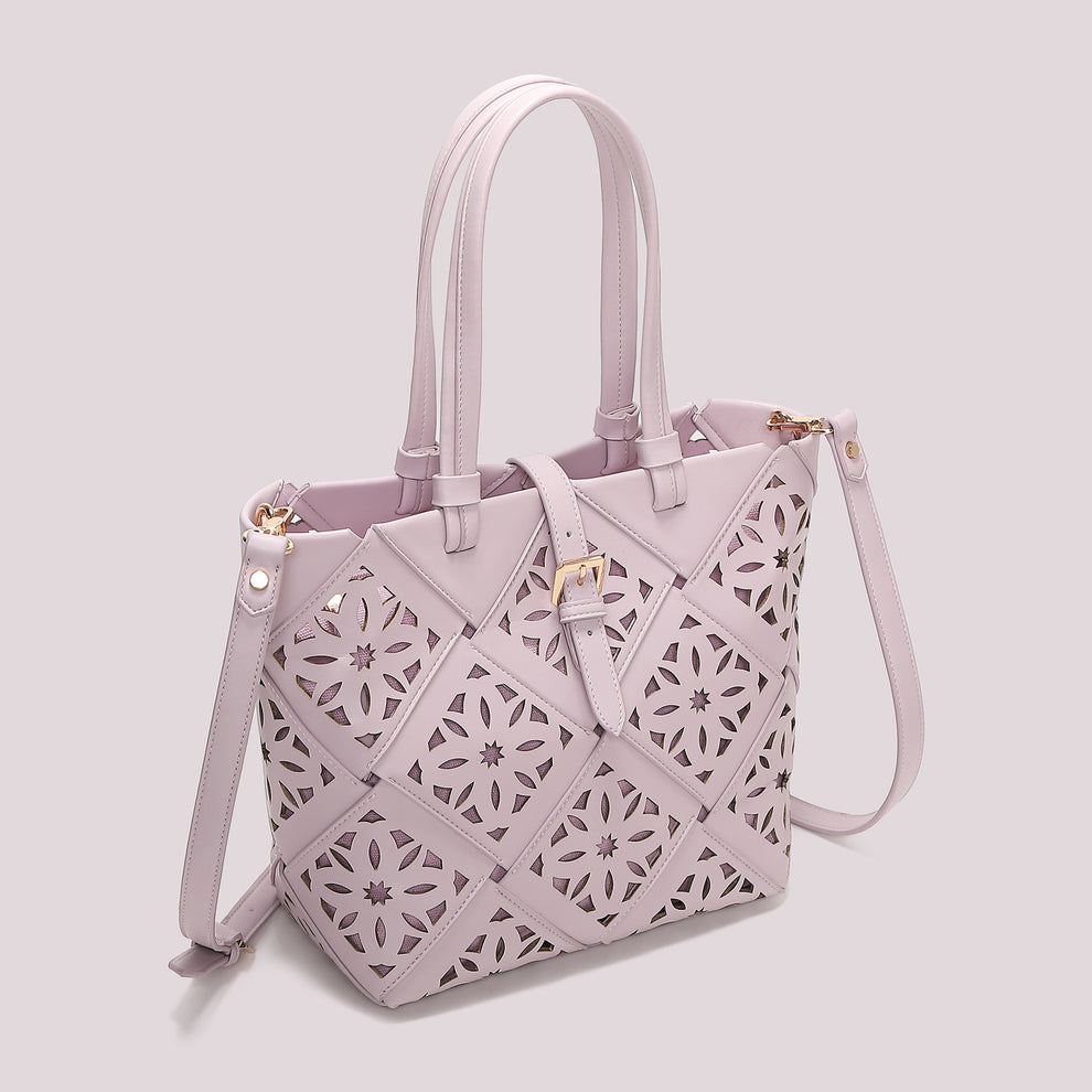 BORSA A MANO CON MOTIVO TRAFORATO MIMI-MUA