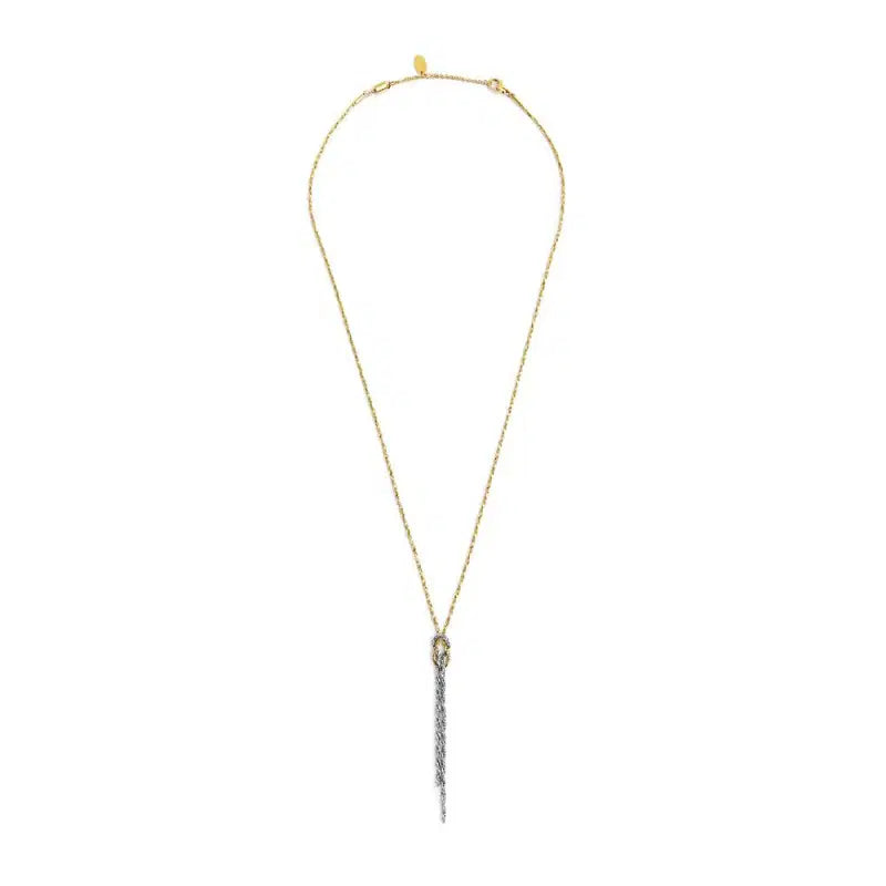Collana a Y con nodo catena snake e catena foxtail Marlù