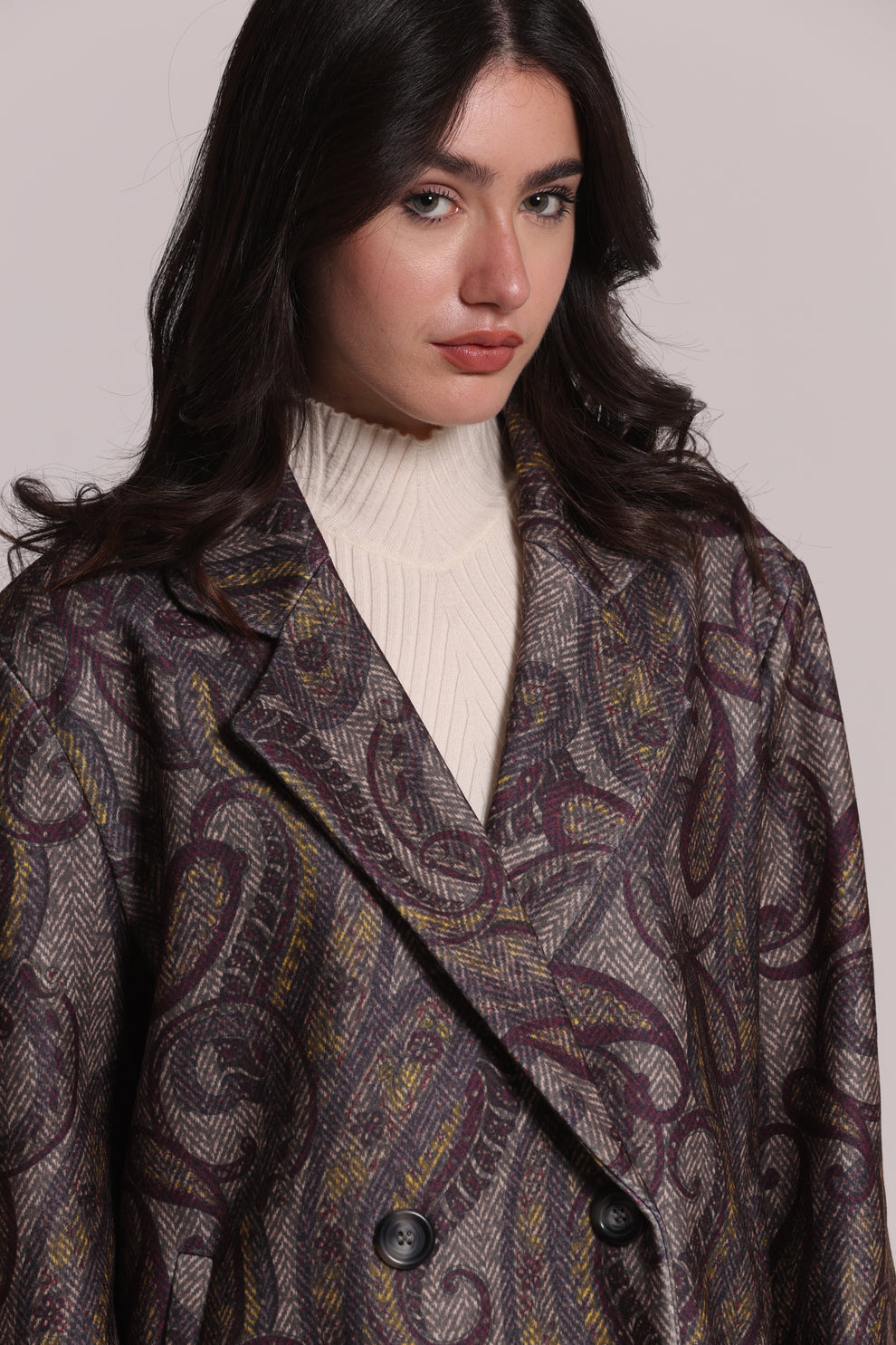 CAPPOTTO GIACCONE OVER FANTASIA PAISLEY MIMI-MUA