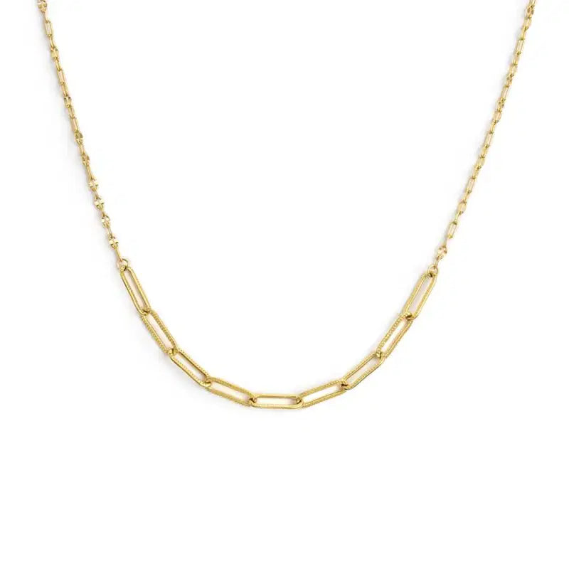 Collana catena lip cable e centrale a catena cable con texture Marlù