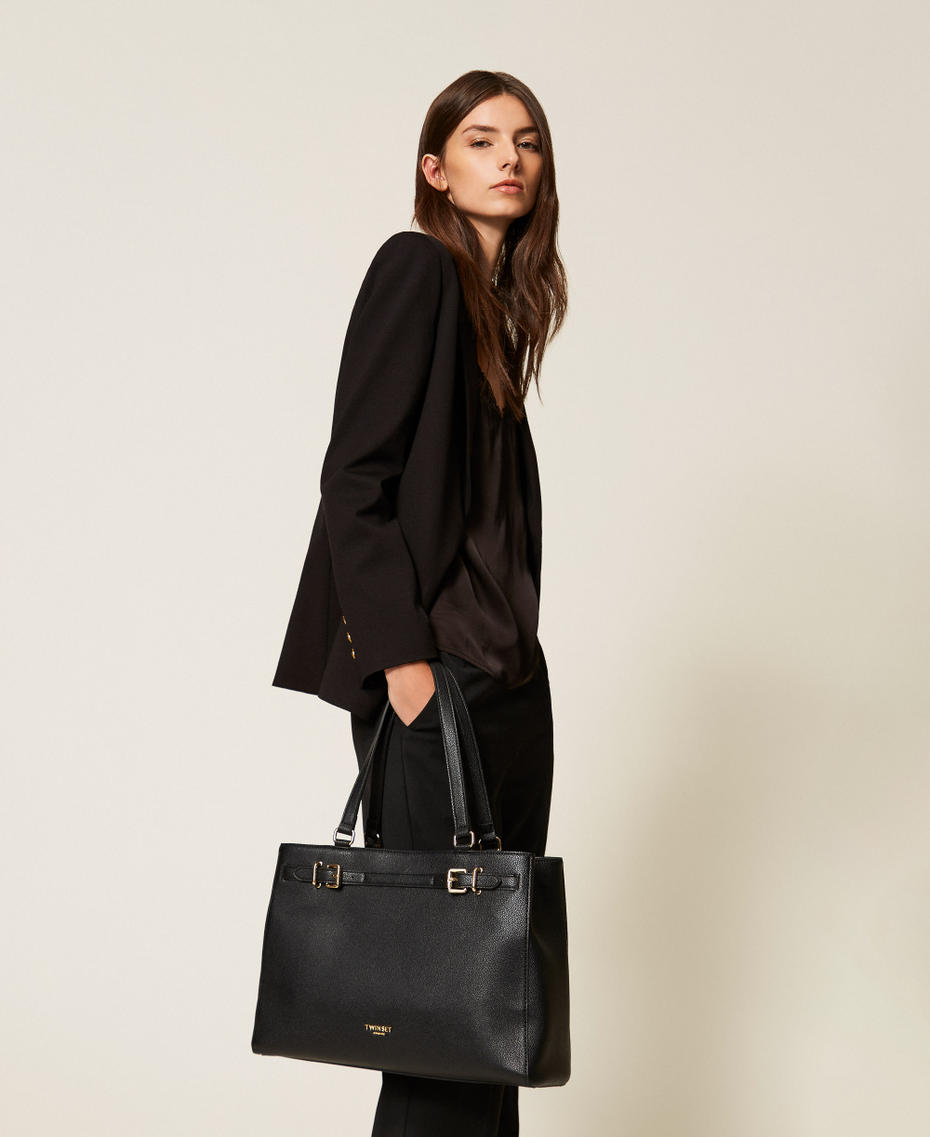 Borsa shopper con fibbie T Twinset