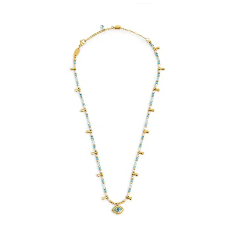 Collana con occhio pendente ed elementi di ematite sfacetttata Marlù
