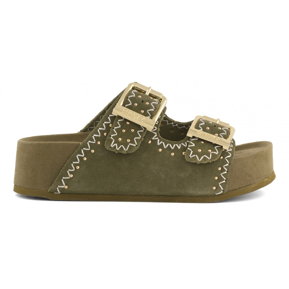DUNE
Platform in pelle scamosciata e strass Colors of California