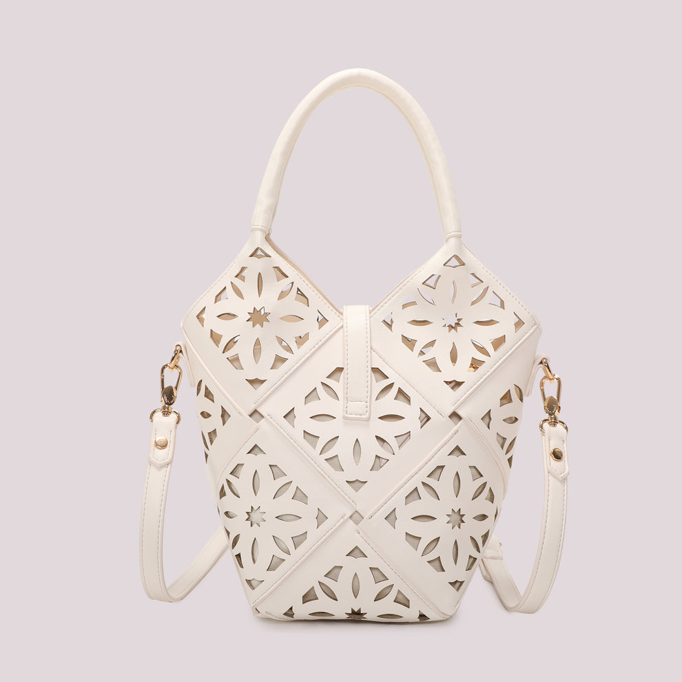 BORSA A TRACOLLA CON MOTIVO TRAFORATO MIMI-MUA