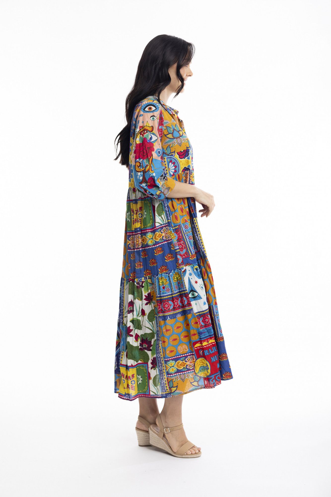 Amritsar Collared Midi Dress Orientique