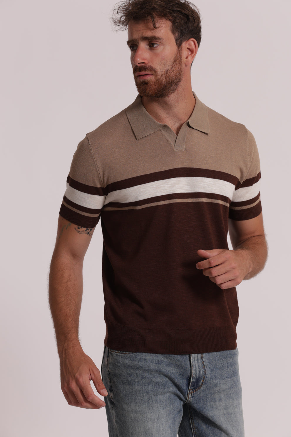 POLO IN MAGLIA LEGGERA RIGATA 7x8