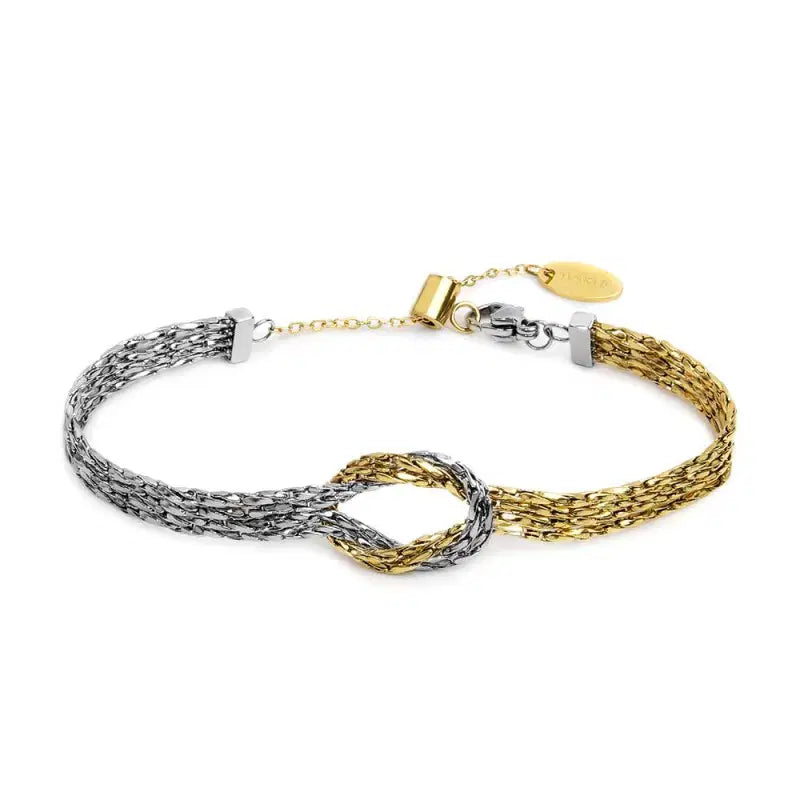 Bracciale con nodo centrale catena snake quadrata ritorta Marlù