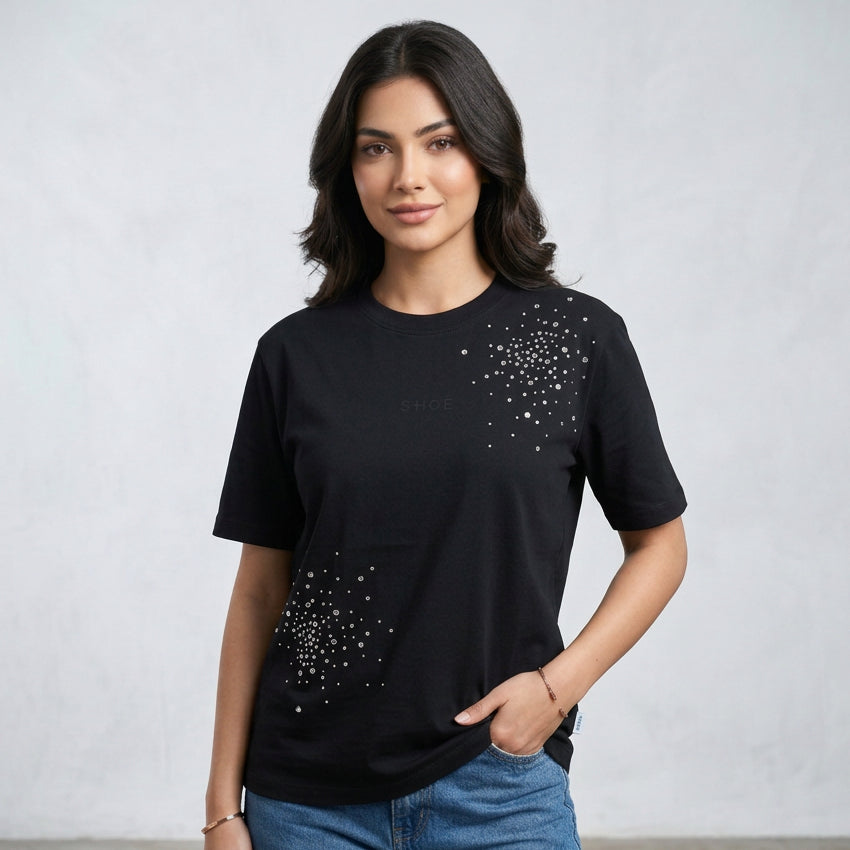 T-SHIRT CON STRASS SHOE