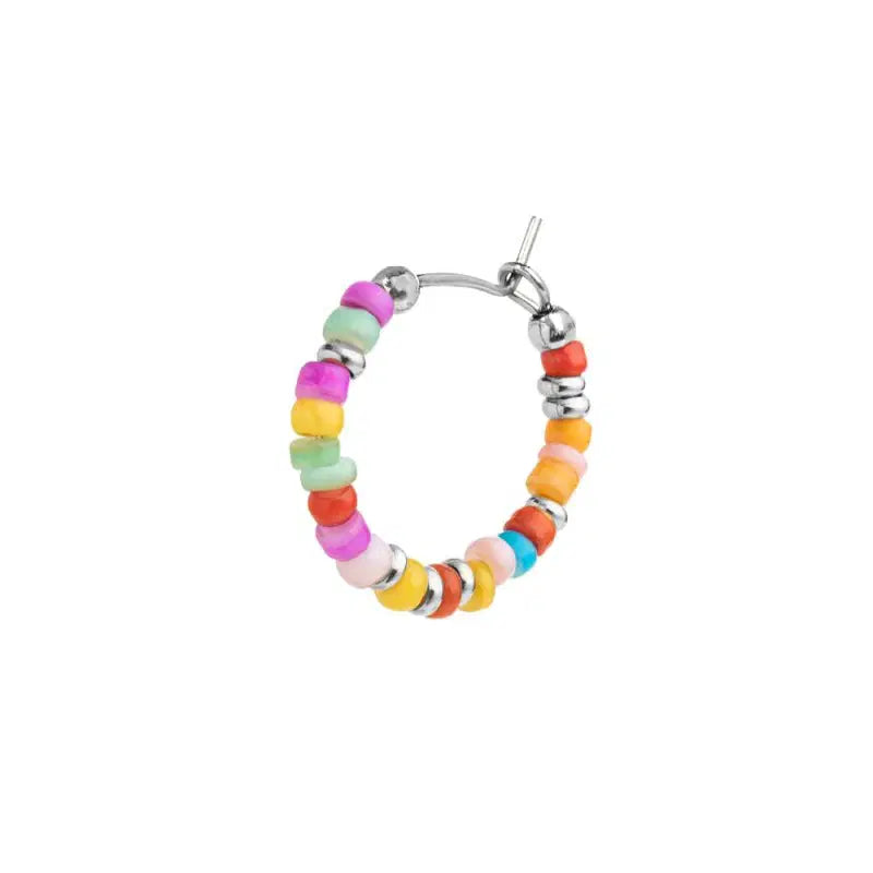 Orecchino a cerchio con perline colorate Marlù