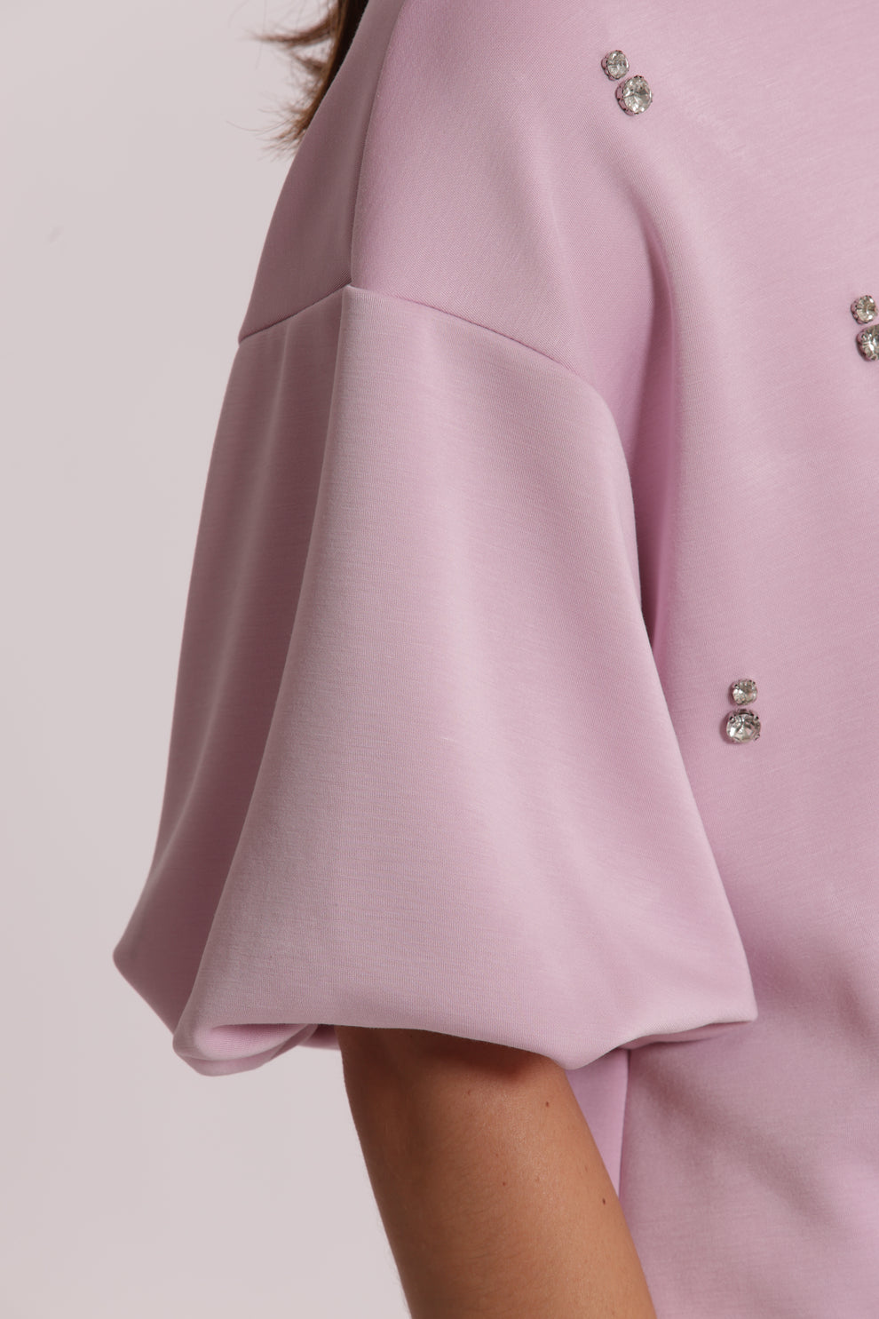 MAGLIA IN FELPA CON DETTAGLI GIOIELLO MIMI-MUA