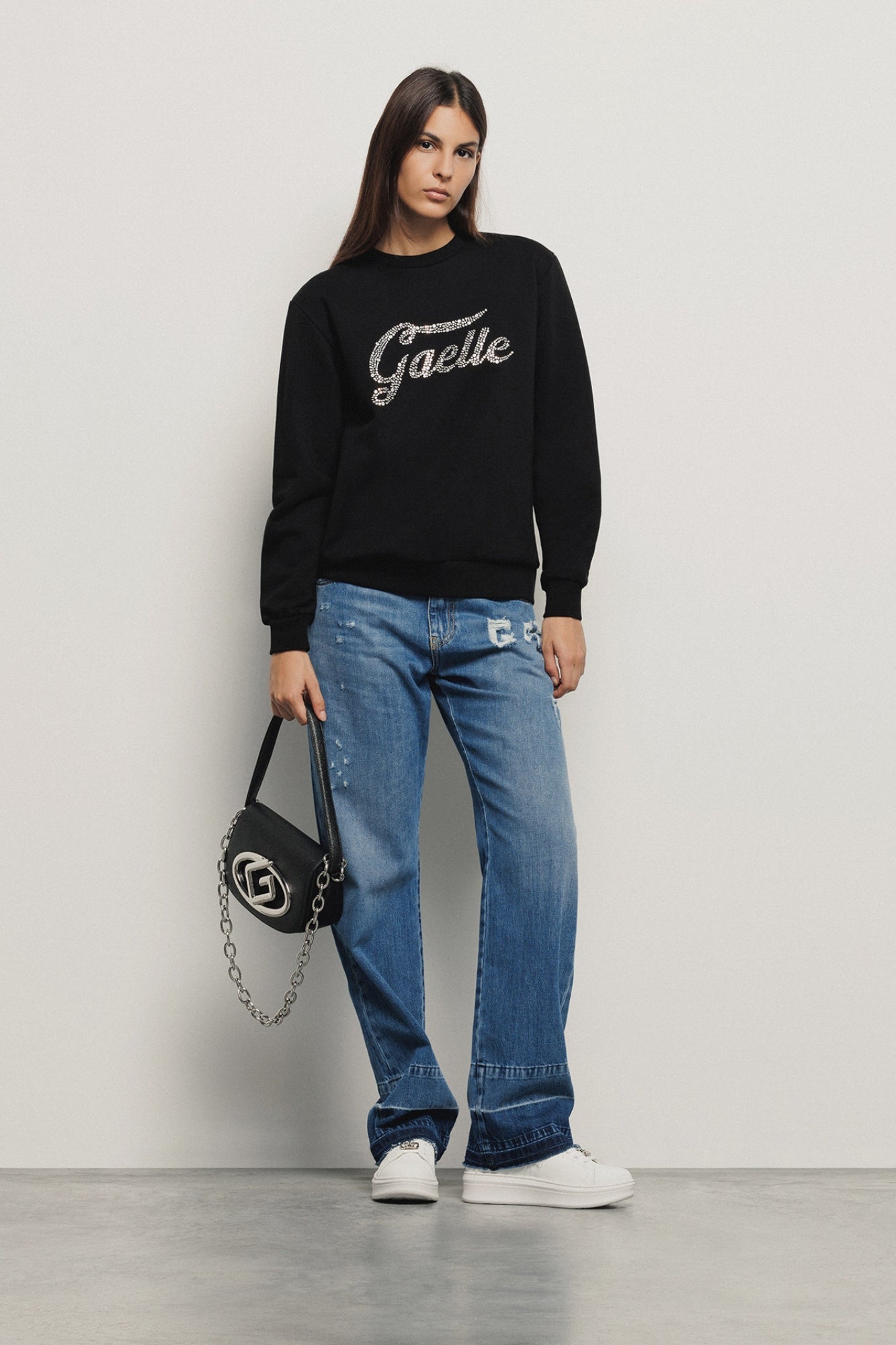 Felpa paricollo manica lunga con dettaglio apertura sul retro Gaëlle Paris