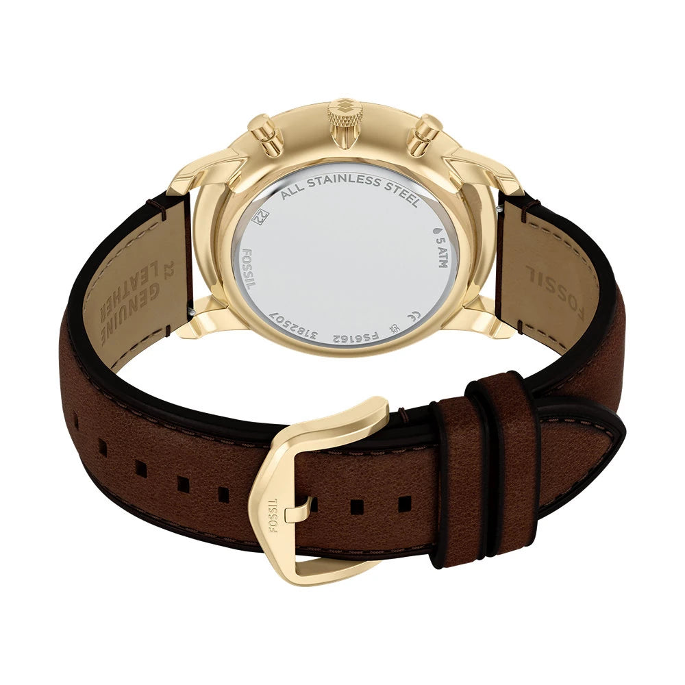 Cronografo Neutra 44 mm con cinturino in pelle marrone Fossil