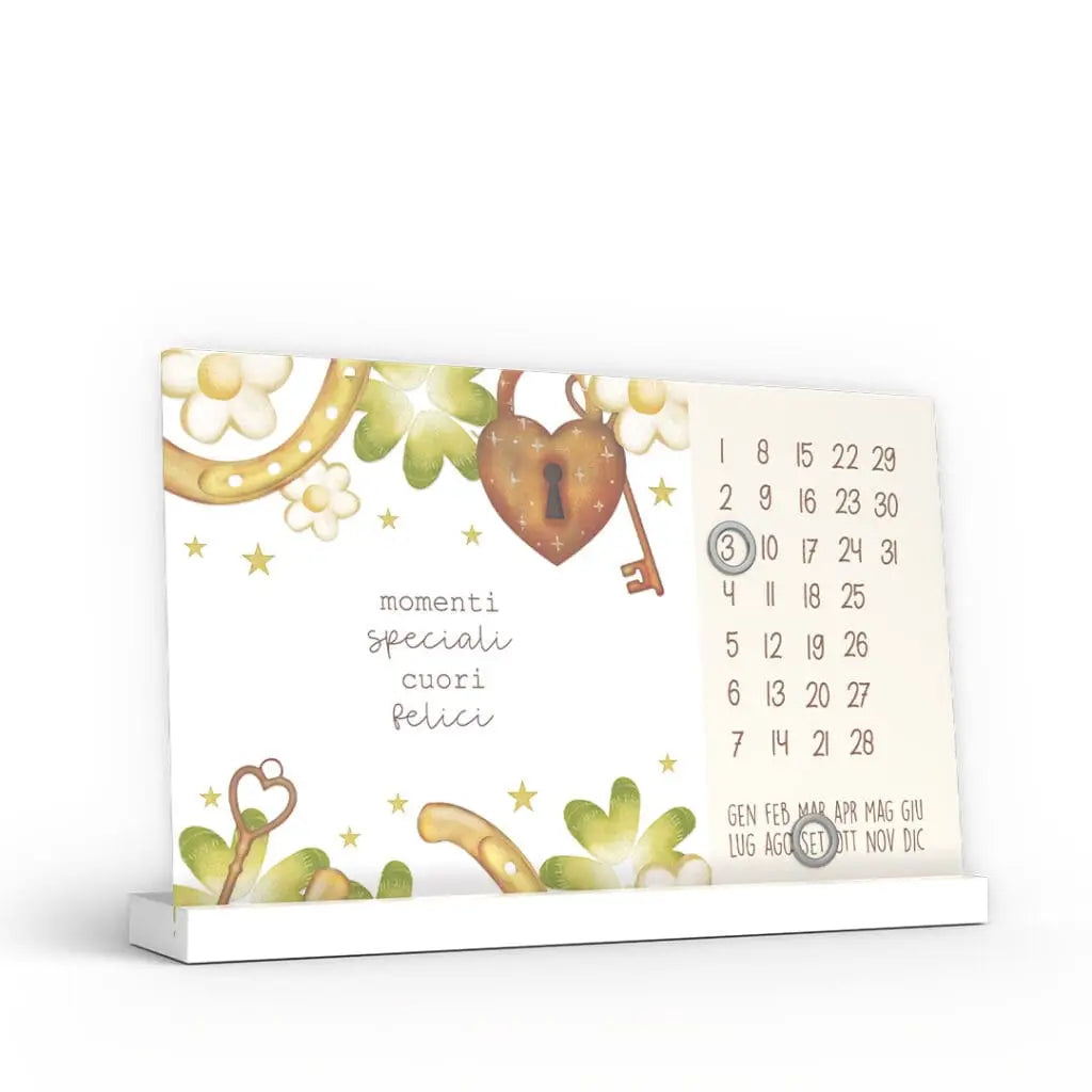 Calendario perpetuo-momenti speciali,cuori felici