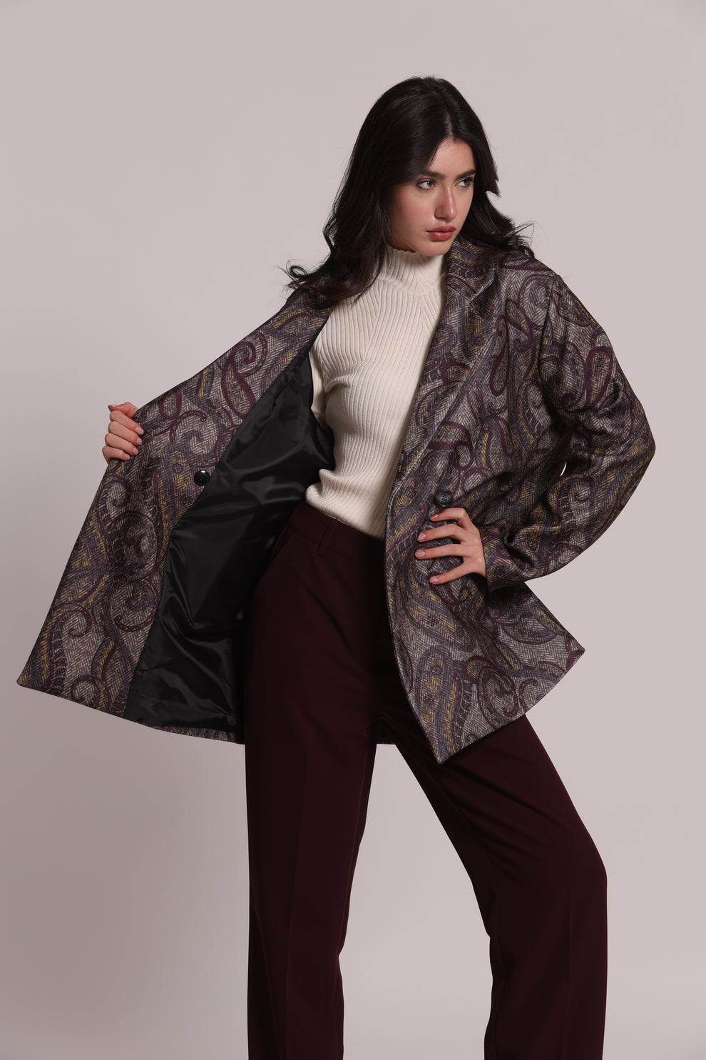 CAPPOTTO GIACCONE OVER FANTASIA PAISLEY MIMI-MUA