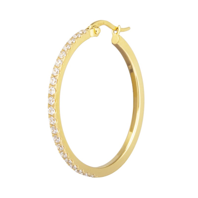 Orecchino a cerchio 32mm con zirconi Marlù