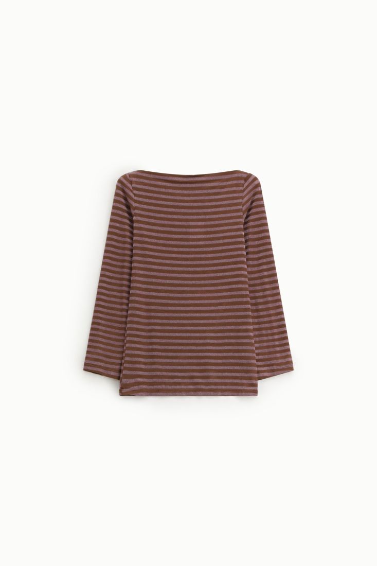 T-shirt a righe girocollo manica lunga Dixie