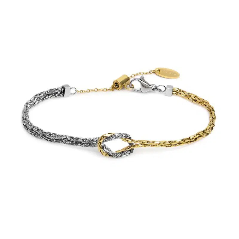 Bracciale con nodo centrale catena snake e catena foxtail Marlù