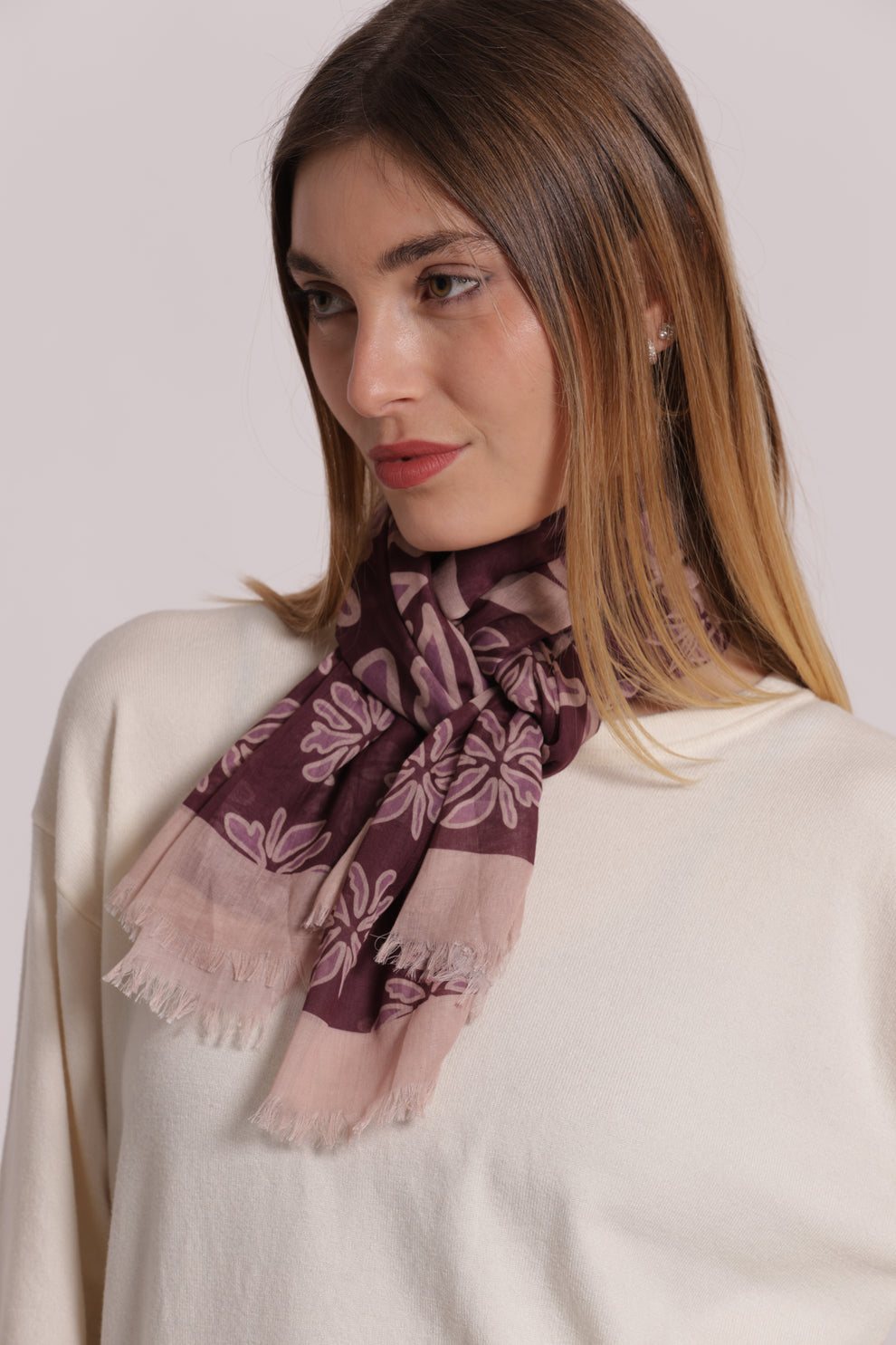 FOULARD FLOWER BOTTOM (135X135 cm) MIMI-MUA
