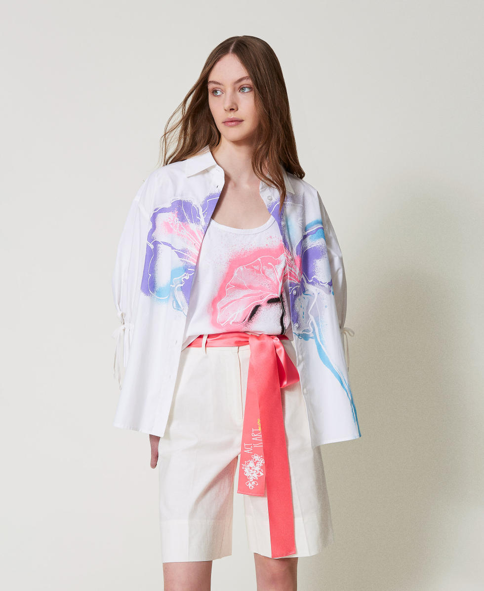 Camicia MYFO a fiori con coulisse Twinset