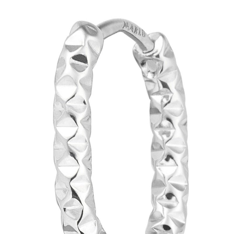 Orecchino ovale 1,8 cm trama diamantata Marlù