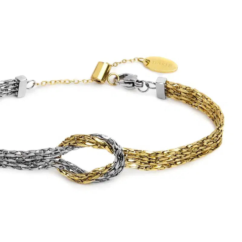 Bracciale con nodo centrale catena snake quadrata ritorta Marlù