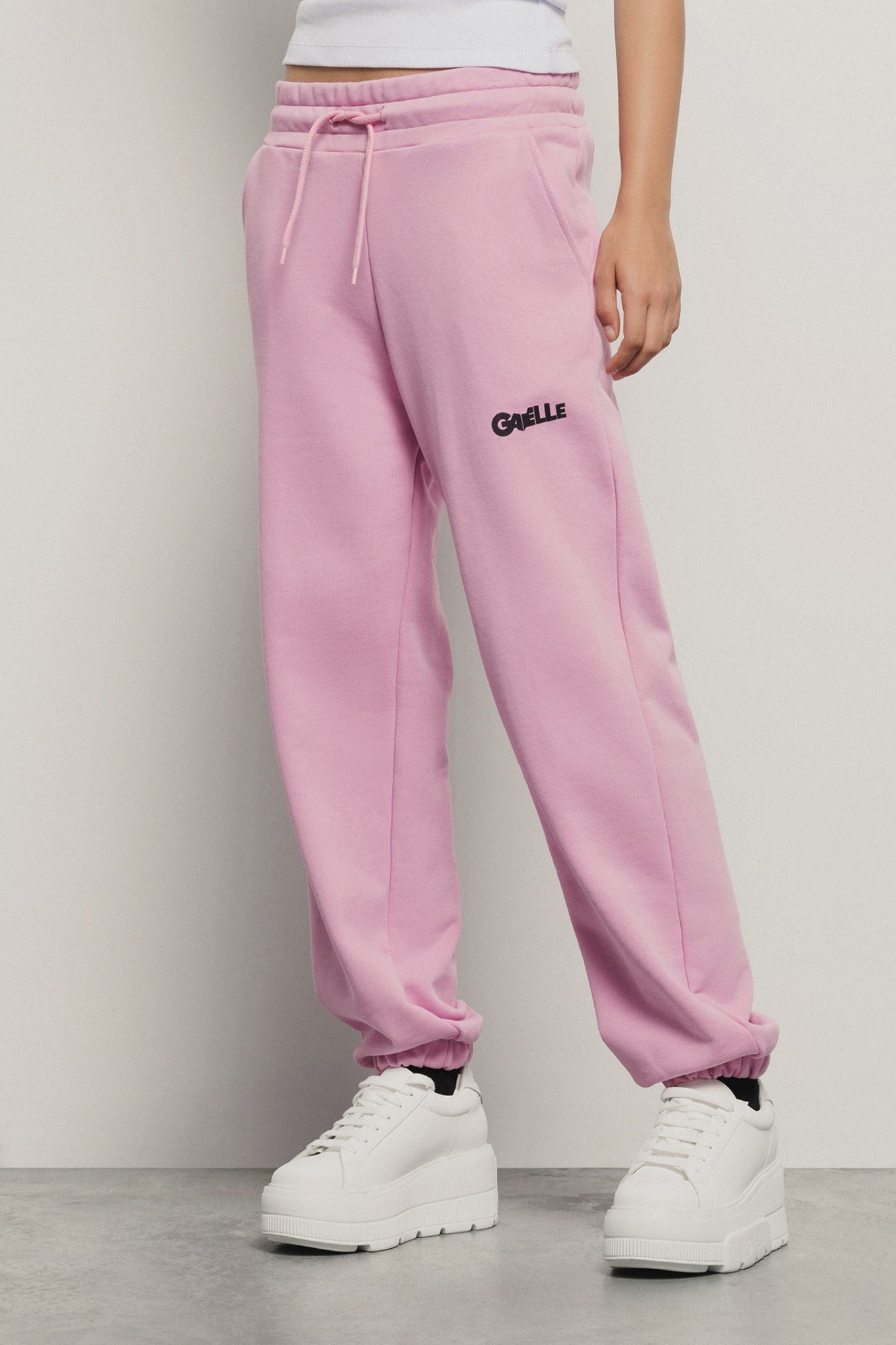 Pantalone in felpa tasche alla francese e stampa Gaëlle Paris