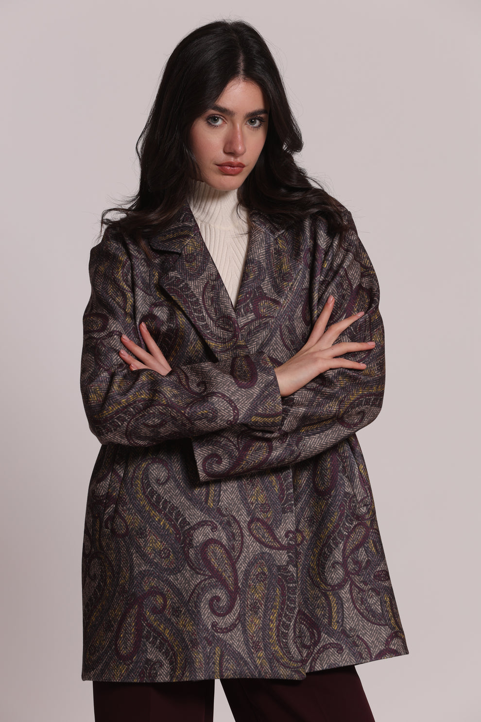 CAPPOTTO GIACCONE OVER FANTASIA PAISLEY MIMI-MUA