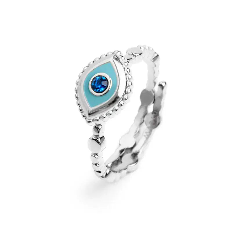 Anello con occhio con zircone blu MARLU
