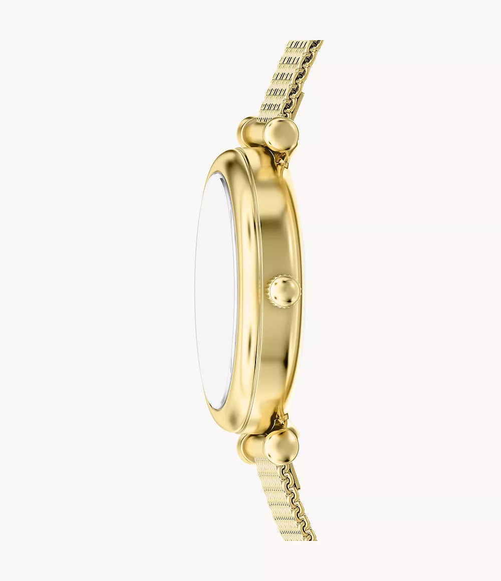 Orologio Carlie a tre sfere con bracciale in acciaio color oro Fossil