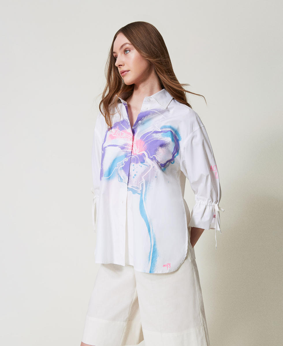 Camicia MYFO a fiori con coulisse Twinset