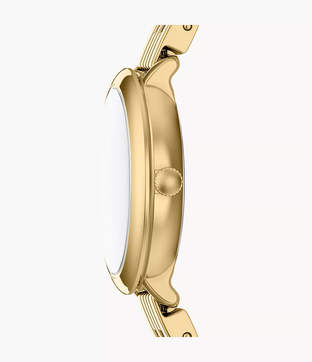 Orologio Heidi 26 mm a tre sfere con bracciale in acciaio color oro Fossil