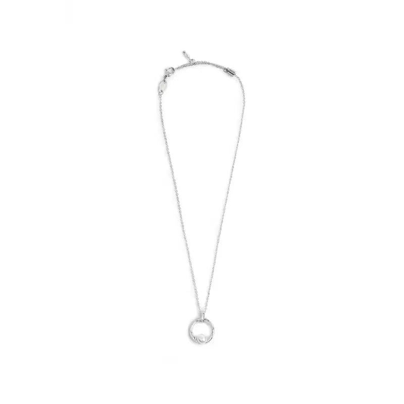 Collana catena con centrale a forma organica con perla Marlù