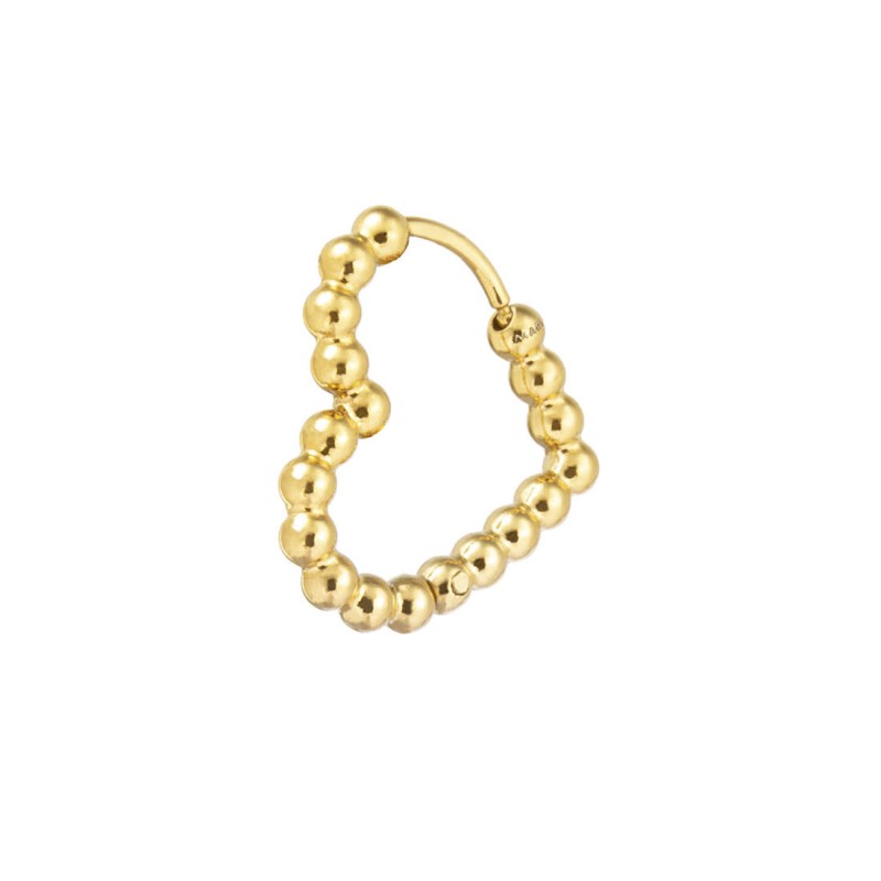 Orecchino cuore 1,8 cm trama con sfere Marlù