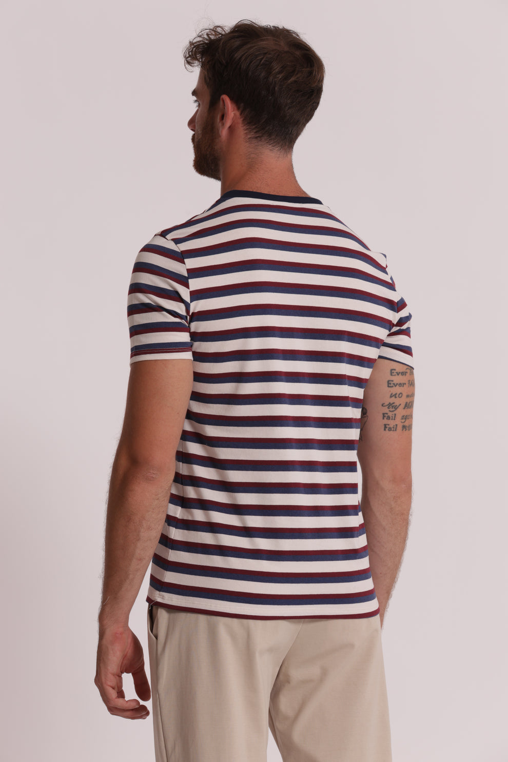 T-SHIRT GIROCOLLO CON RIGHE 7x8