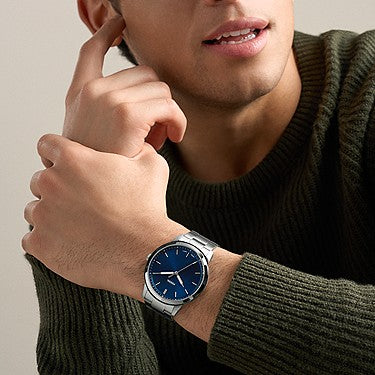 Orologio Minimalist 44 mm a tre sfere con bracciale in acciaio Fossil