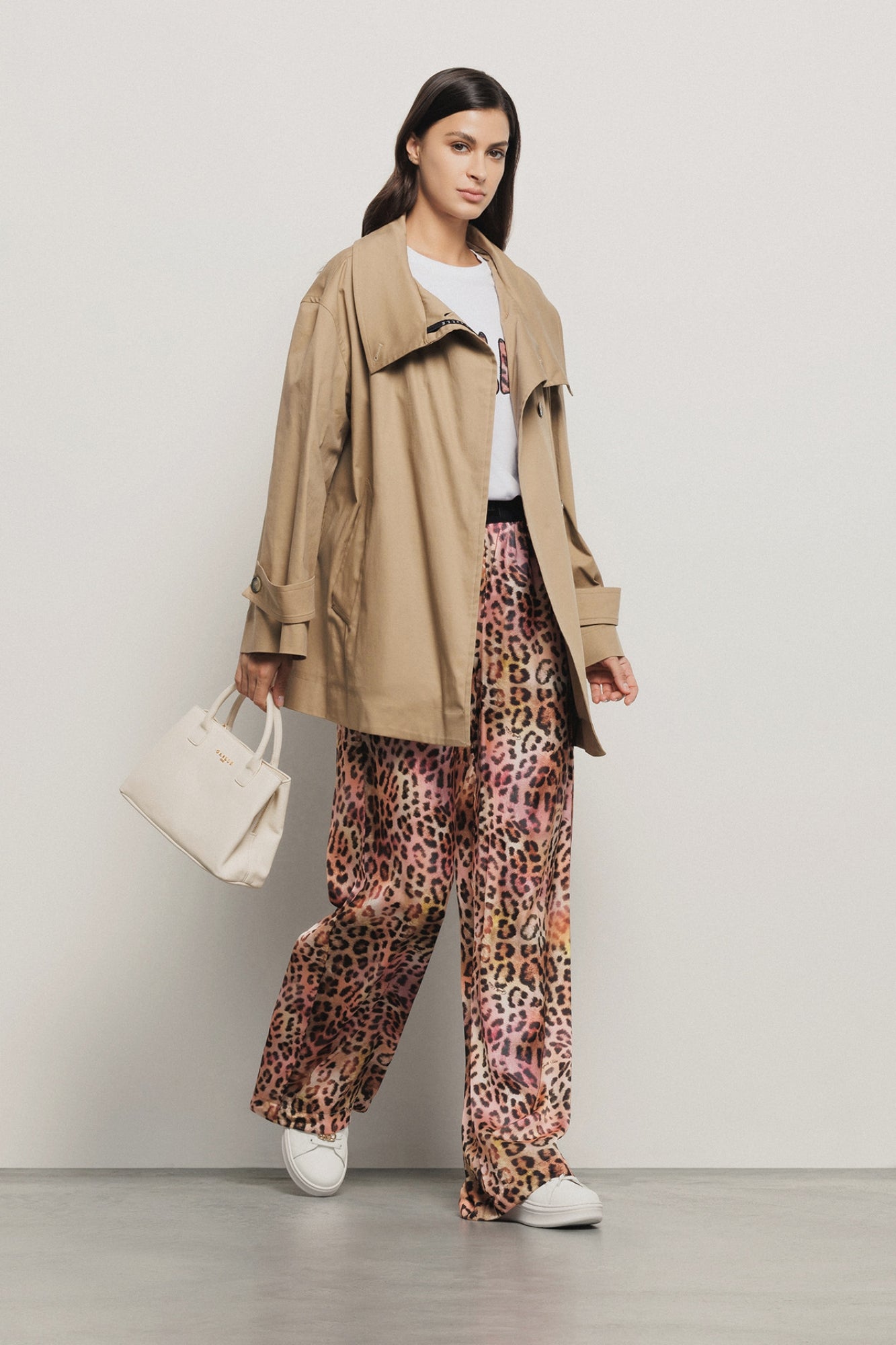 Pantalone morbido in raso stampato Gaëlle Paris