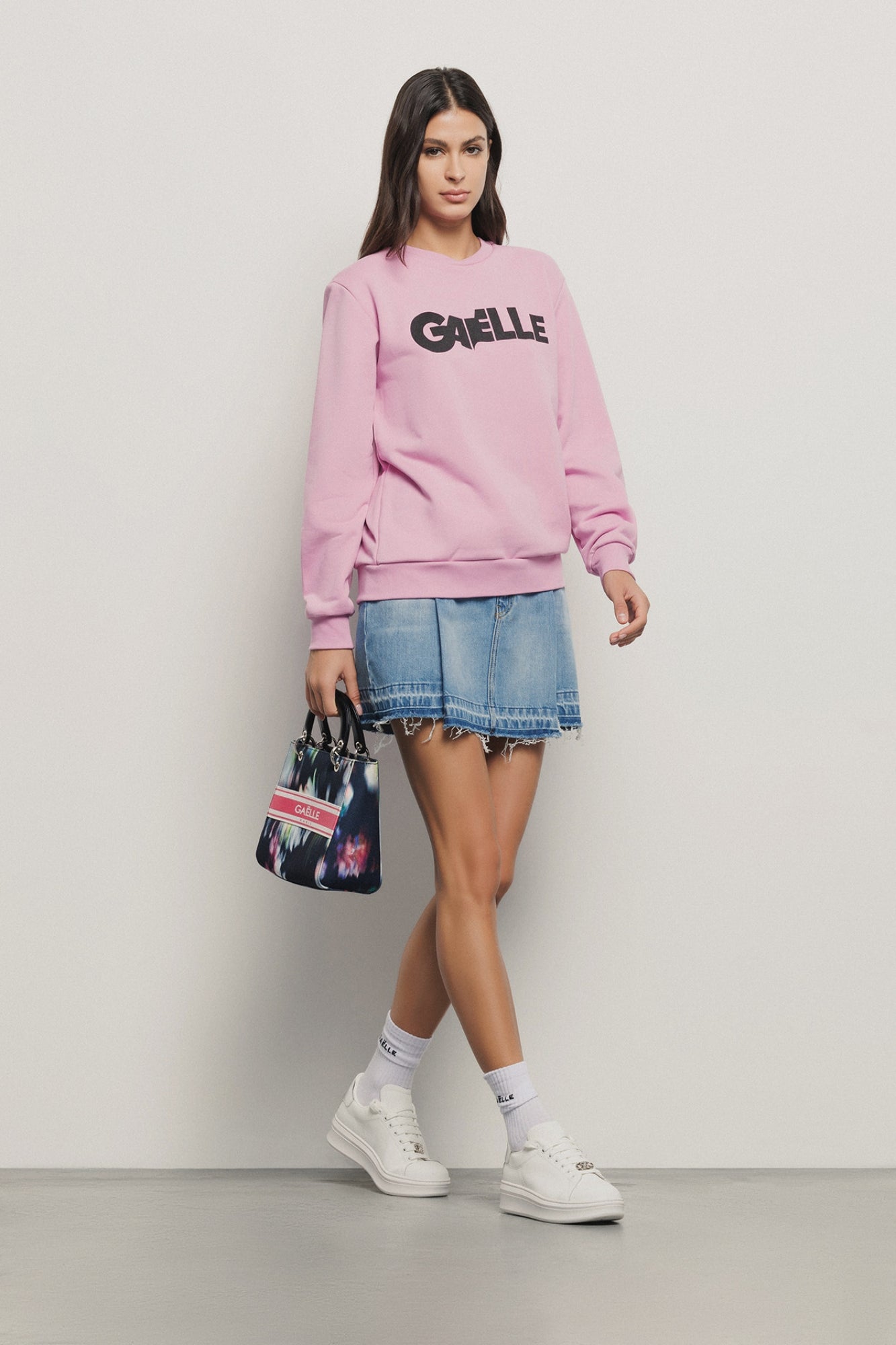 Felpa paricollo manica lunga con stampa Gaëlle Paris