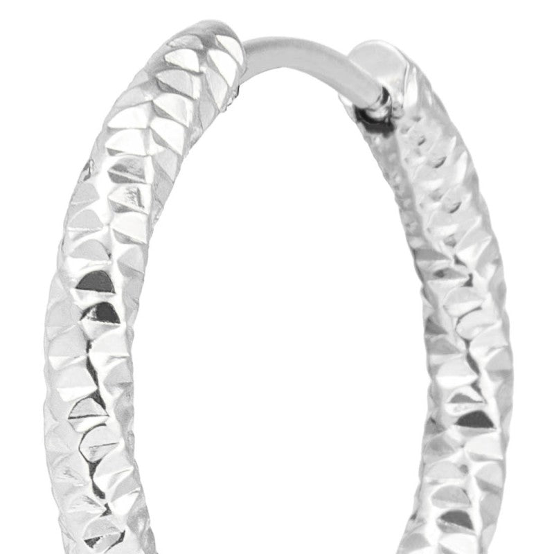 Orecchino a cerchio ritorto 2,1 cm trama diamantata Marlù