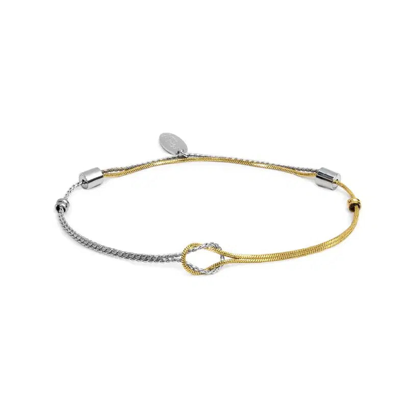 Bracciale con nodo centrale catena snake e catena serpentine Marlù