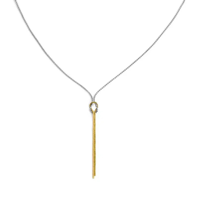 Collana a Y con nodo catena snake e catena serpentine Marlù