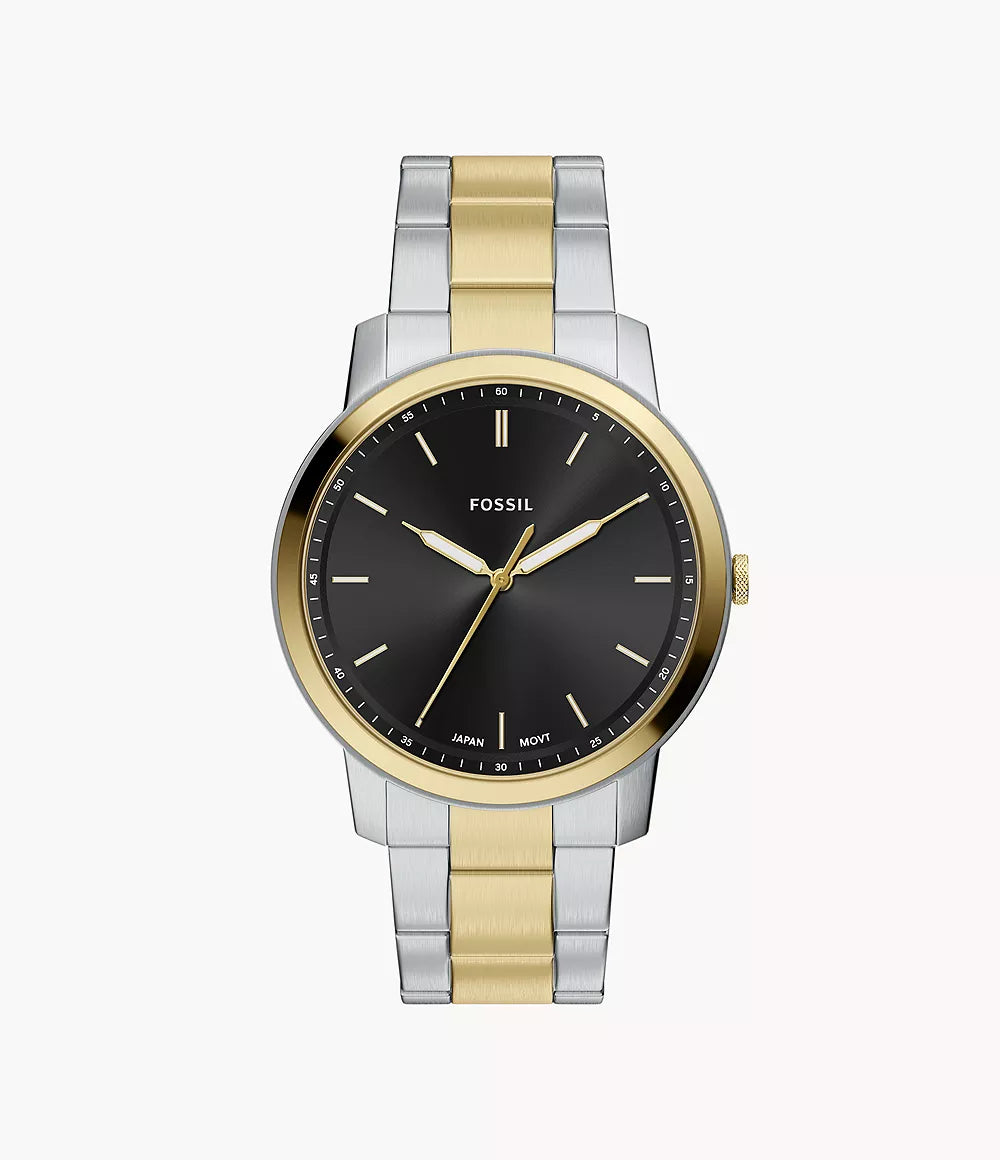 Orologio Minimalist 44 mm a tre sfere con bracciale in acciaio bicolore Fossil